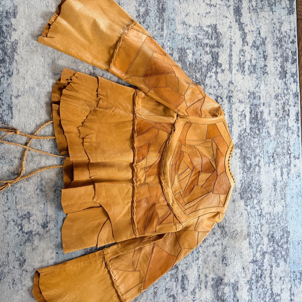 Vintage 1970s PATCHWORK LEATHER Artisan Made / Festival / Boho Style - Picture 5 of 16